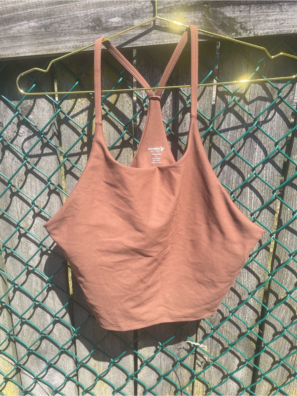 Old Navy Women's Rust Brown Racerback Crop Tank